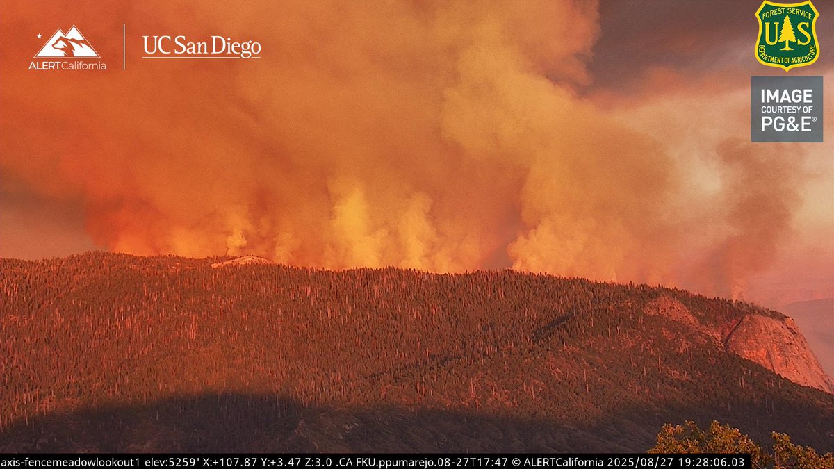 GarnetFire Here’s a current view of the Fire, nothing much from Radio Traffic.This Flare up on the South side of Rodgers Ridge is still burning but has not spotted to the South side of Kings River.South Side of Rodgers Ridge - No Growth has been on Eastern Flank.GarnetFire Both Air Tankers and All Helicopters are getting Released for the Evening.Current View.  x.com/danielfiretruc…