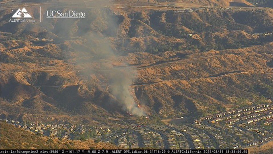 LosAngeles / California New Brush Fire. The LandFire is burning near homes in Lopez Canyon. Approximately 1 acre now New start in Los Angeles county, the LambFire is half an acre with a moderate rate of spread, moving uphill