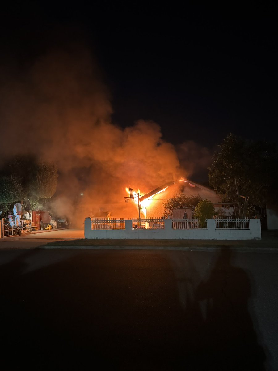 Crews worked quickly and in coordination to knock down the flames and prevent the fire from extending into the living space.No injuries were reported.The call came in at   9000 block of Tropic Dr.4 adults & 2 children displaced.Cause is under investigation