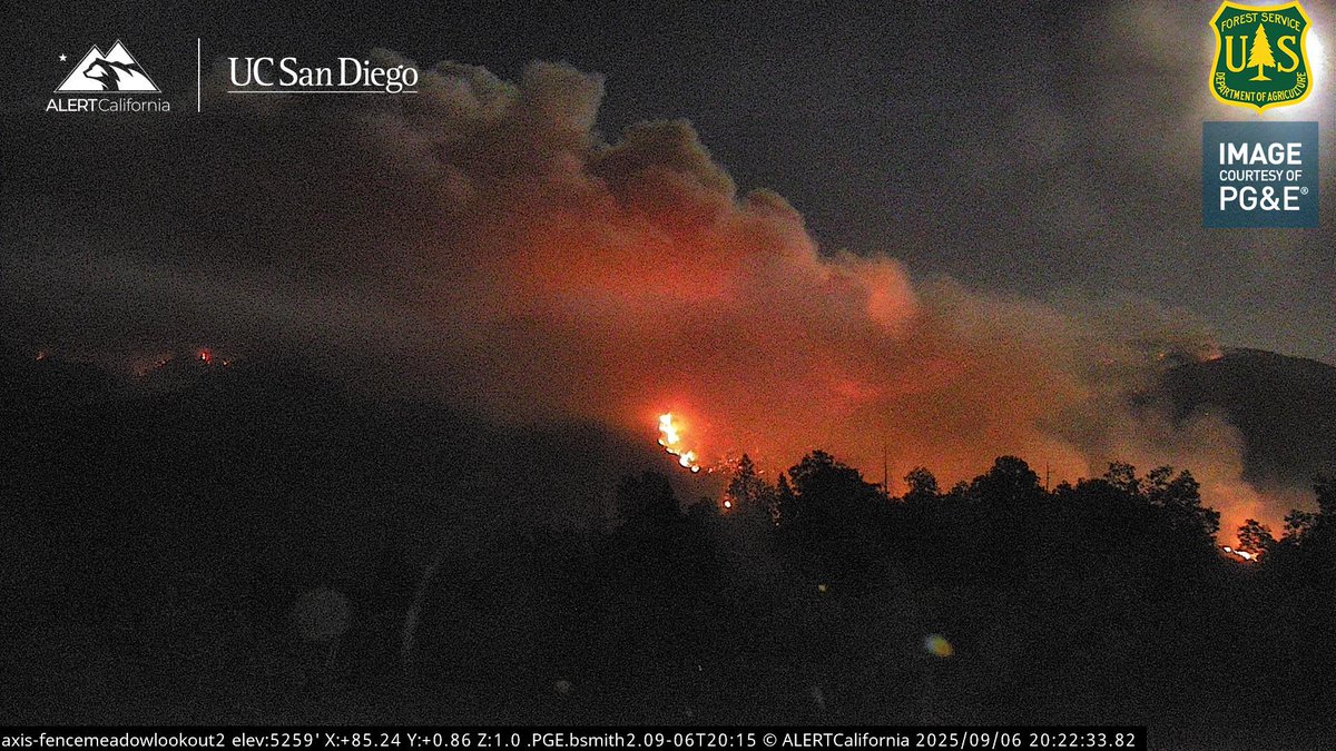 GarnetFire From Sierra National Forest the Fire remains East of Dinkey Creek burning at a low intensity right now, the Fire North of Indian Rock is burning towards Turtle Creek.Firing Operations will be conducted around Buck Meadowith House Meadow 