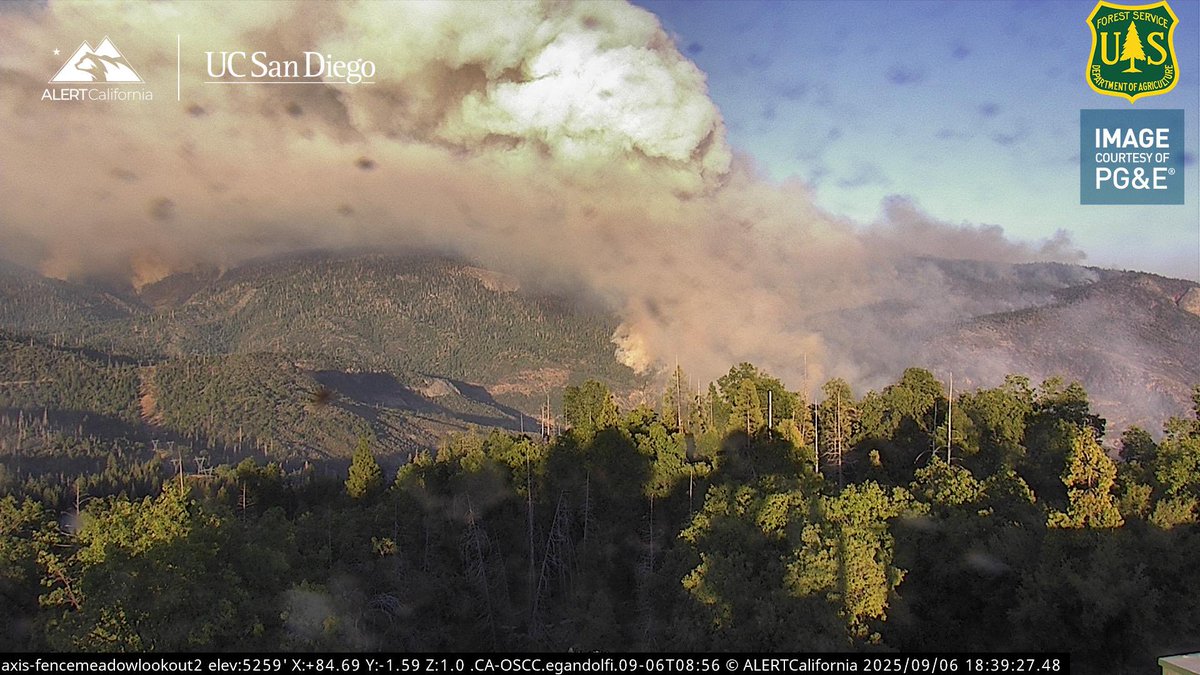GarnetFire From Sierra National Forest the Fire remains East of Dinkey Creek burning at a low intensity right now, the Fire North of Indian Rock is burning towards Turtle Creek.Firing Operations will be conducted around Buck Meadowith House Meadow 