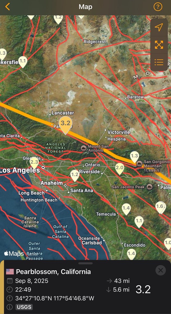 Palmdale / California A magnitude 3.2 Earthquake struck near Palmdale