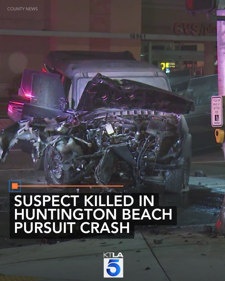 A person being pursued by police in Huntington Beach lost their life early Saturday morning after the chase ended in a violent crash