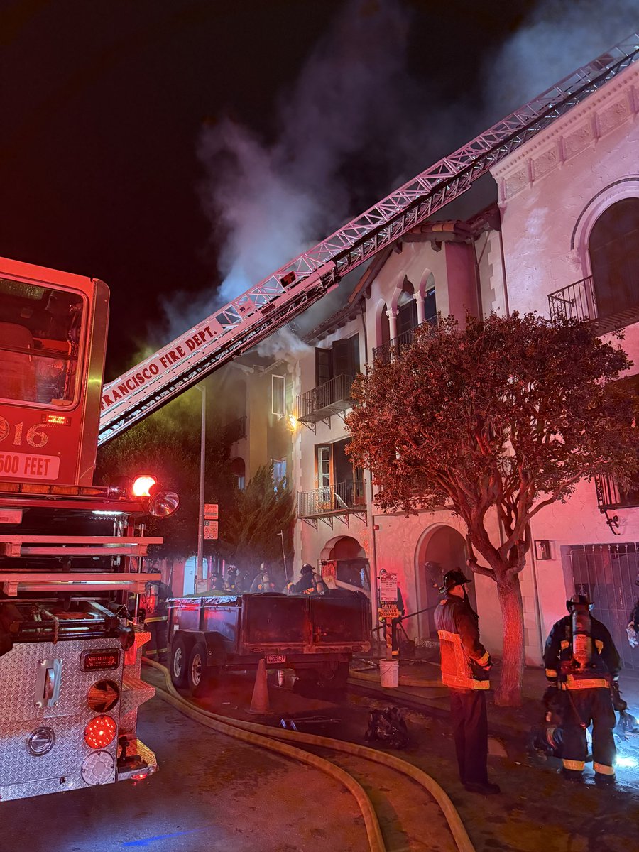 San Francisco Fire is on the scene of a 3-alarm structure fire in the 2500 block of chestnut Street. The fire is still being fought inside the structure. At this time, two firefighters have been injured.  