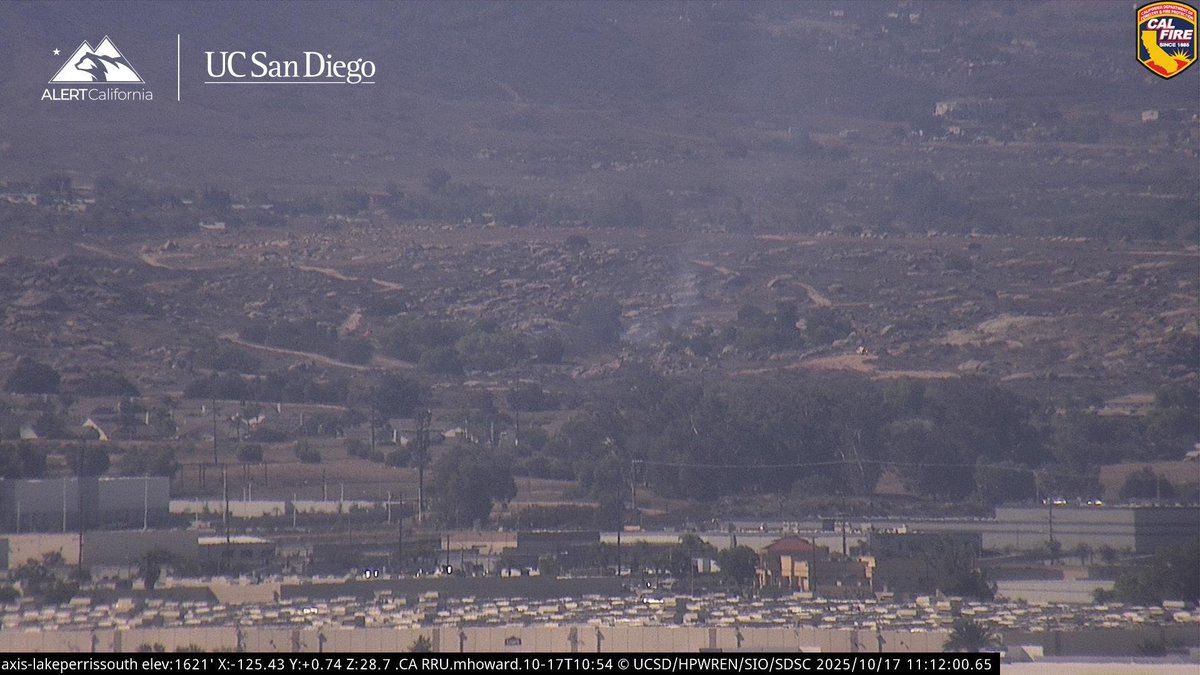 RiderFire Rider St x/Placentia in Mead Valley. Looks like maybe 2 acres, aircraft overhead, not much smoke left now