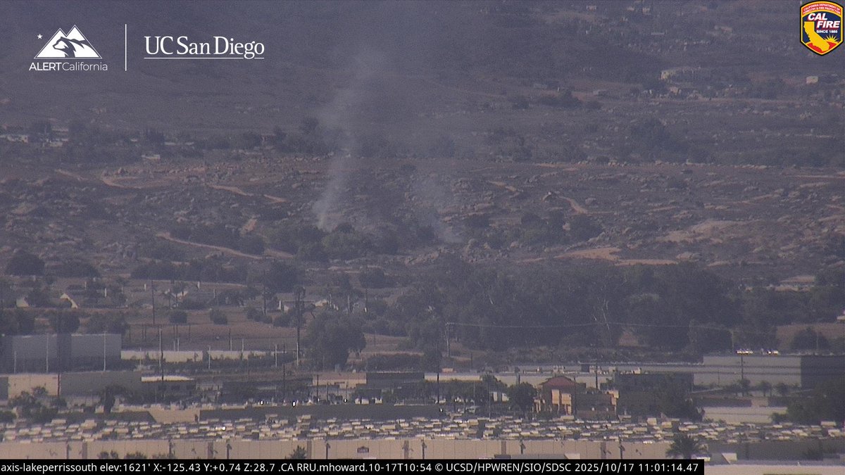 RiderFire Rider St x/Placentia in Mead Valley. Looks like maybe 2 acres, aircraft overhead, not much smoke left now