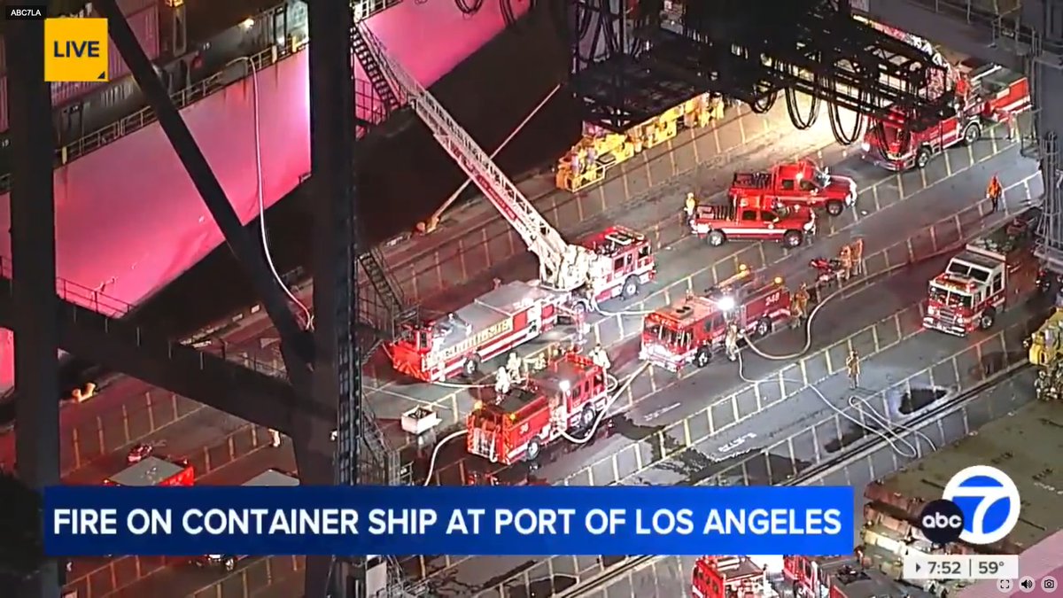 LosAngeles / California An approximate 20sq mile section of the city of Los Angeles and surrounding areas have been placed under a shelter in place order due to potentially hazardous air conditions from the ongoing ship fire inside the Port of Los Angeles. SanPedro / California A container ship has caught fire at the Port of Los Angeles.