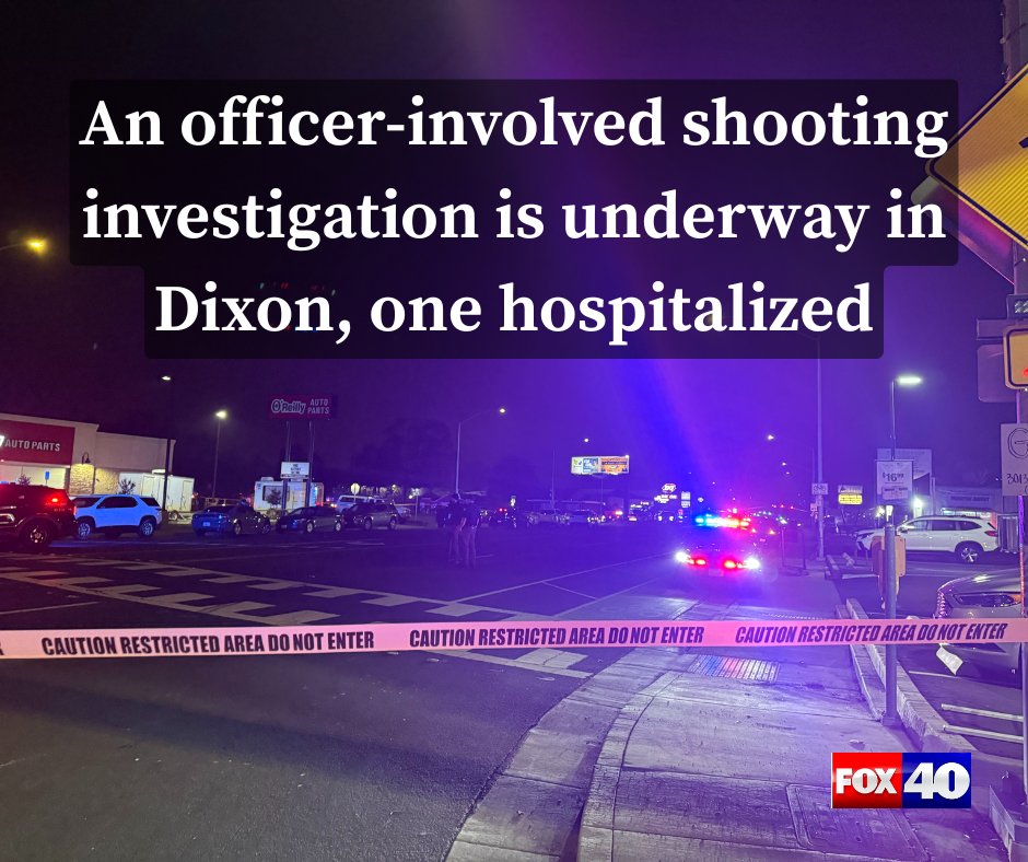 Dixon police are investigating an officer-involved shooting that left one person hospitalized near a Chevron gas station.