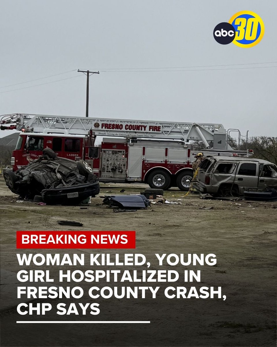 A woman has died and a young girl is in the hospital in critical condition following a crash in Fresno County on Wednesday morning.
