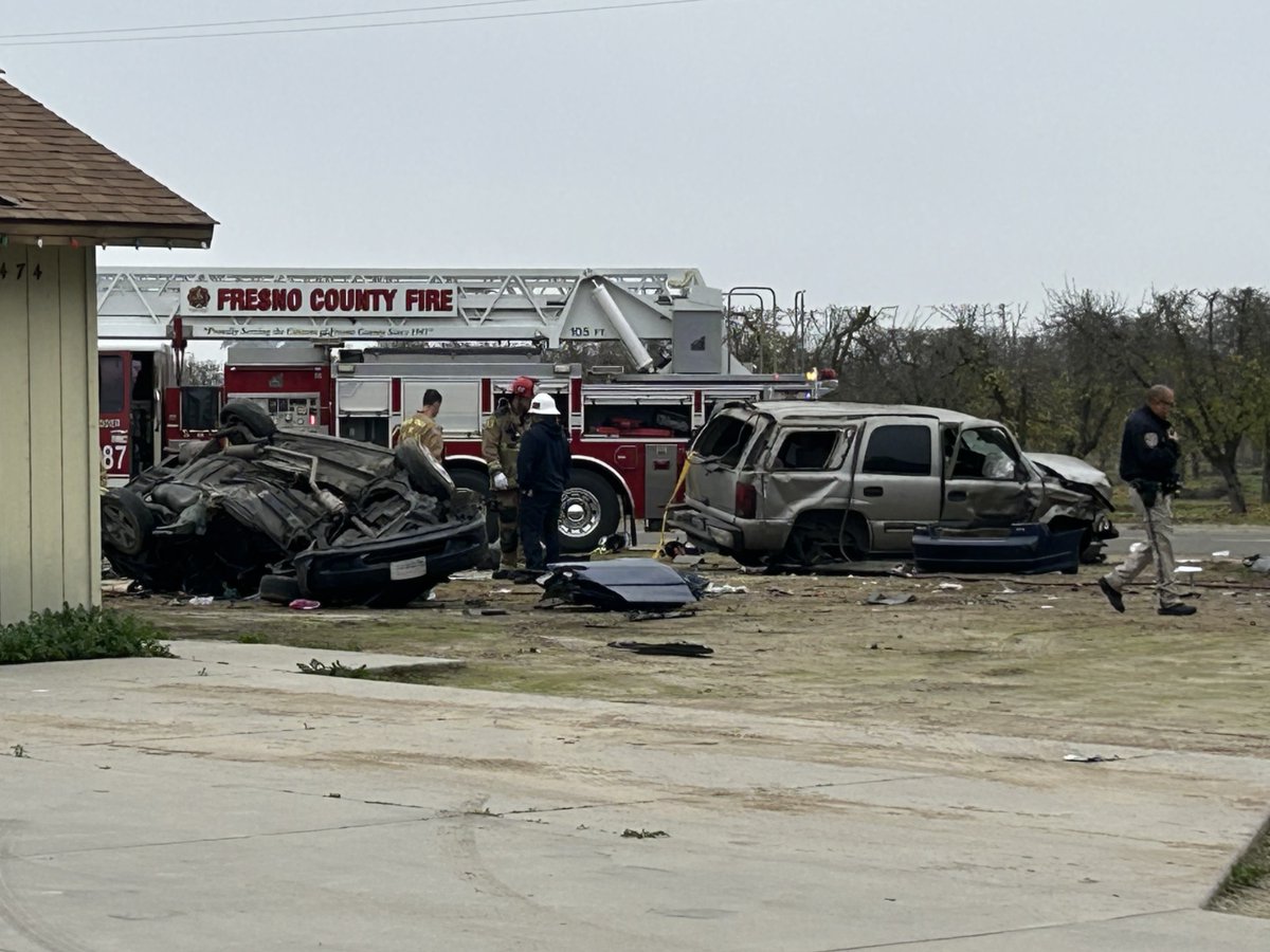 A woman and toddler died in a two-vehicle collision at the intersection of Jefferson Ave. and Walnut Ave. near Easton in Fresno County