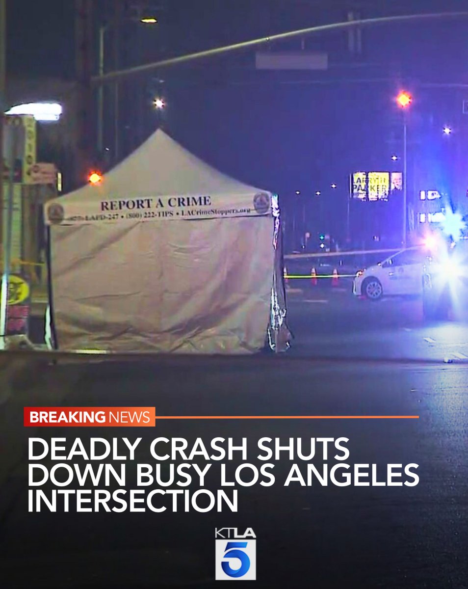 An investigation is underway into a deadly crash that left a busy Los Angeles intersection closed early Monday morning.