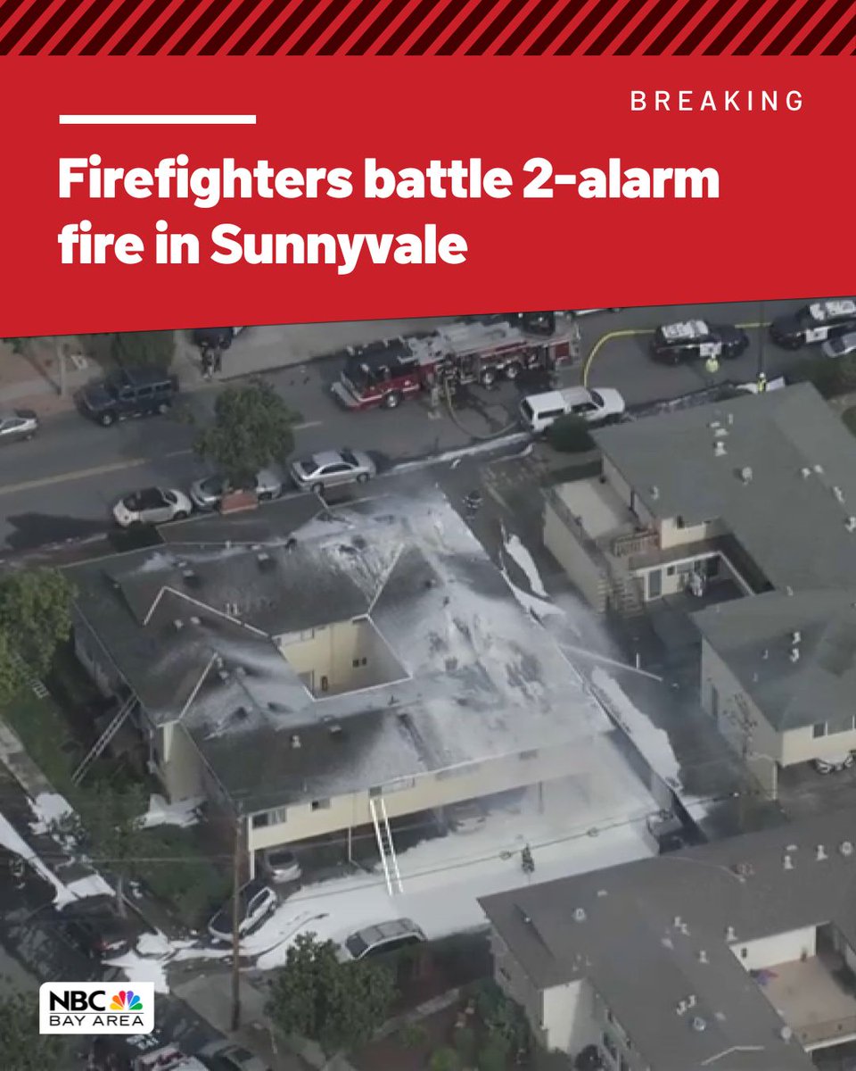 Firefighters are battling a two-alarm blaze along the 1600 block of Kirkland Drive in Sunnyvale, officials said