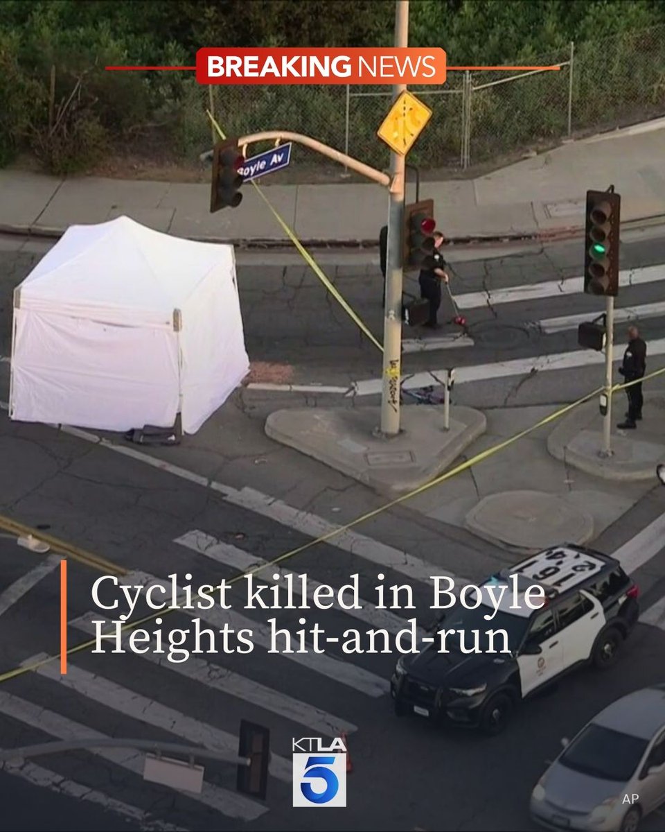 Authorities are searching for the driver who struck and killed a bicyclist early Thursday morning in Boyle Heights.