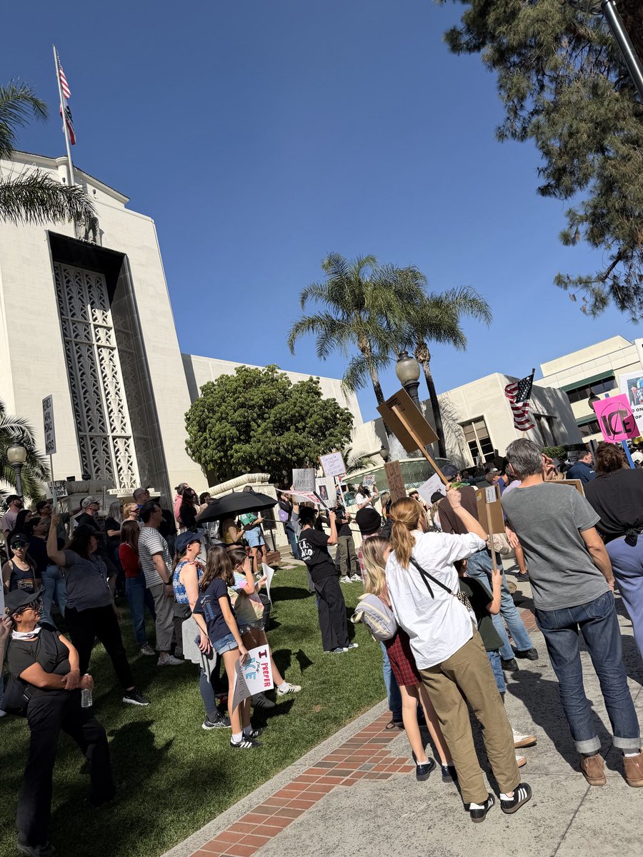 Burbank showed up to exercise their First Amendment rights in front of City Hall