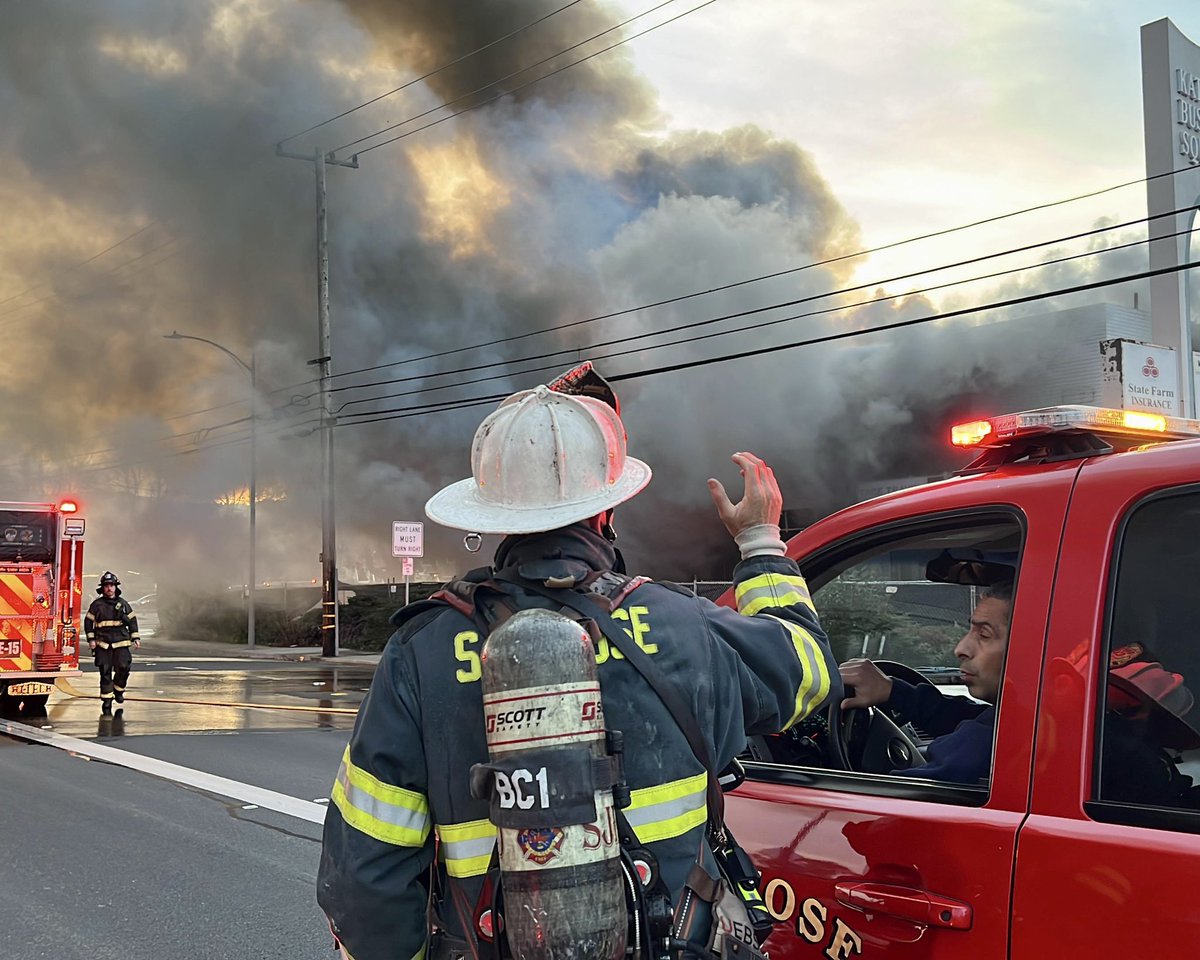SJFD has a third alarm responding to a structure fire on the 1700 block of Saratoga Ave. Two-story vacant structure. Defensive operations.