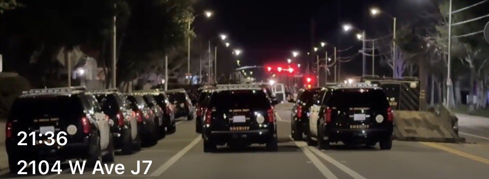 LA County Sheriff’s Deputies and LASD SEB are still engaged in a standoff near 2010 W Avenue J8 in Lancaster. This has been going on for several hours. The suspect is armed with a rifle and has a potential hostage