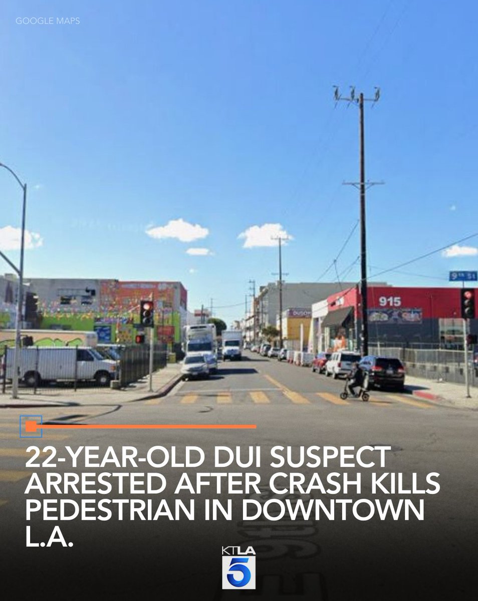 A 22-year-old man was arrested for alleged DUI after a pedestrian was struck and killed in downtown Los Angeles