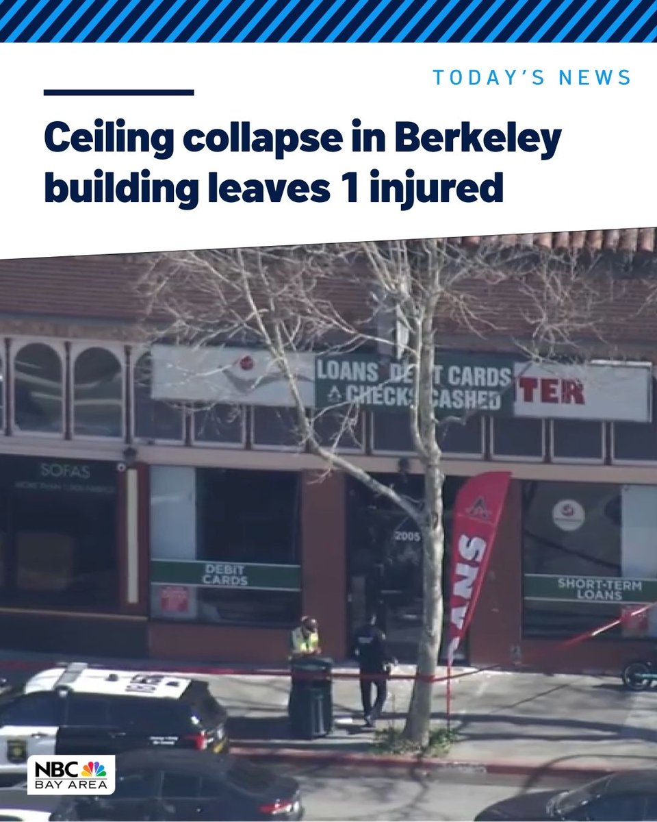 A ceiling inside a building in Berkeley collapsed, leaving one person with minor injuries, the city's fire department said