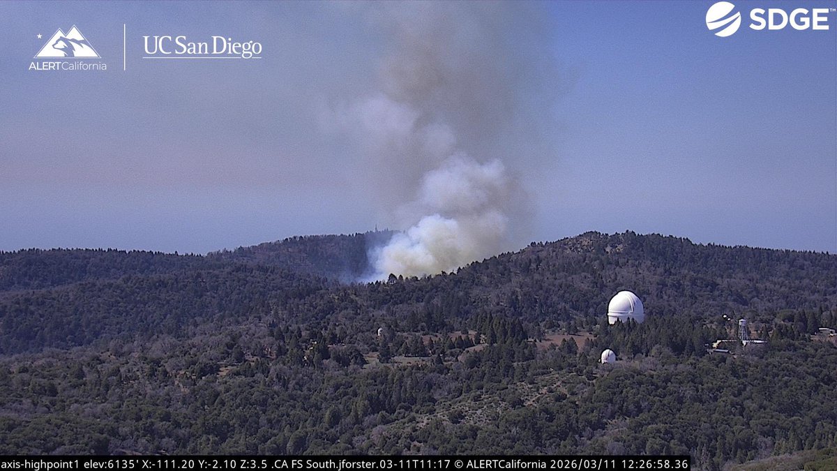 Smoke above Palomar Mountain this is a 30 acre prescribed burn, in San Diego County