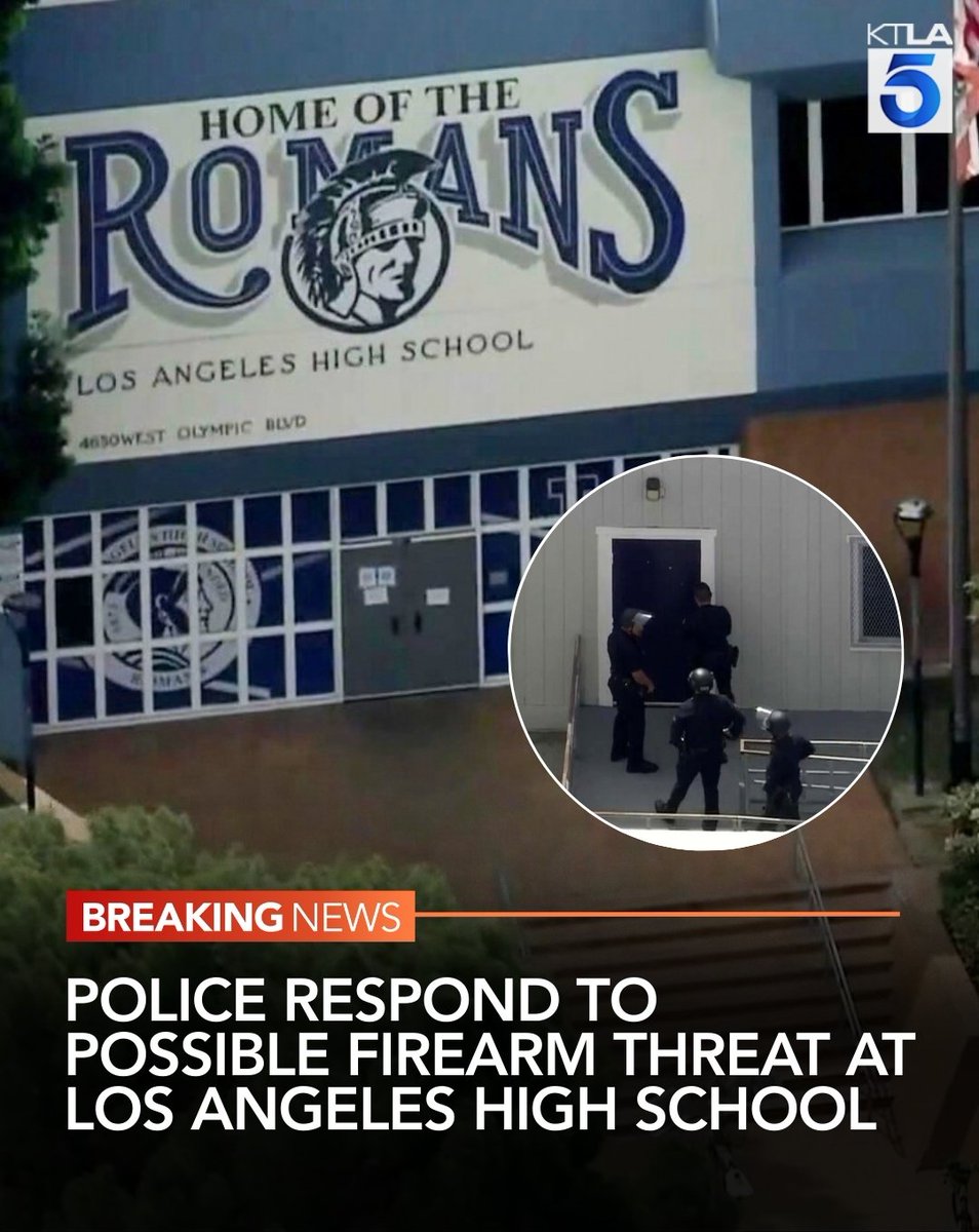 Police are investigating a possible firearm threat reported at Los Angeles High School in the Mid-Wilshire area Friday afternoon.