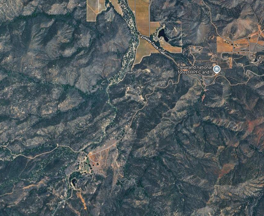 This is the CrosleyFire It looks to be in this general area. I heard dispatch tell E-77 that San Diego units were enroute. They have to drive into Riverside County passing many stations to get there.New vegetation fire - South of Hwy.79 x/Hwy