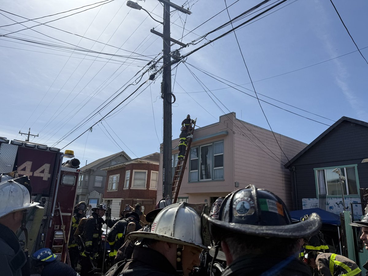 1 - ALARM FIRE San Francisco Fire is on the scene of a 1-alarm structure fire in the 1200 block of Hollister Street.Initial reports are of a fire in the garage. At this time, no human injuries have been reported.One dog was injured and is receiving medical attention and one