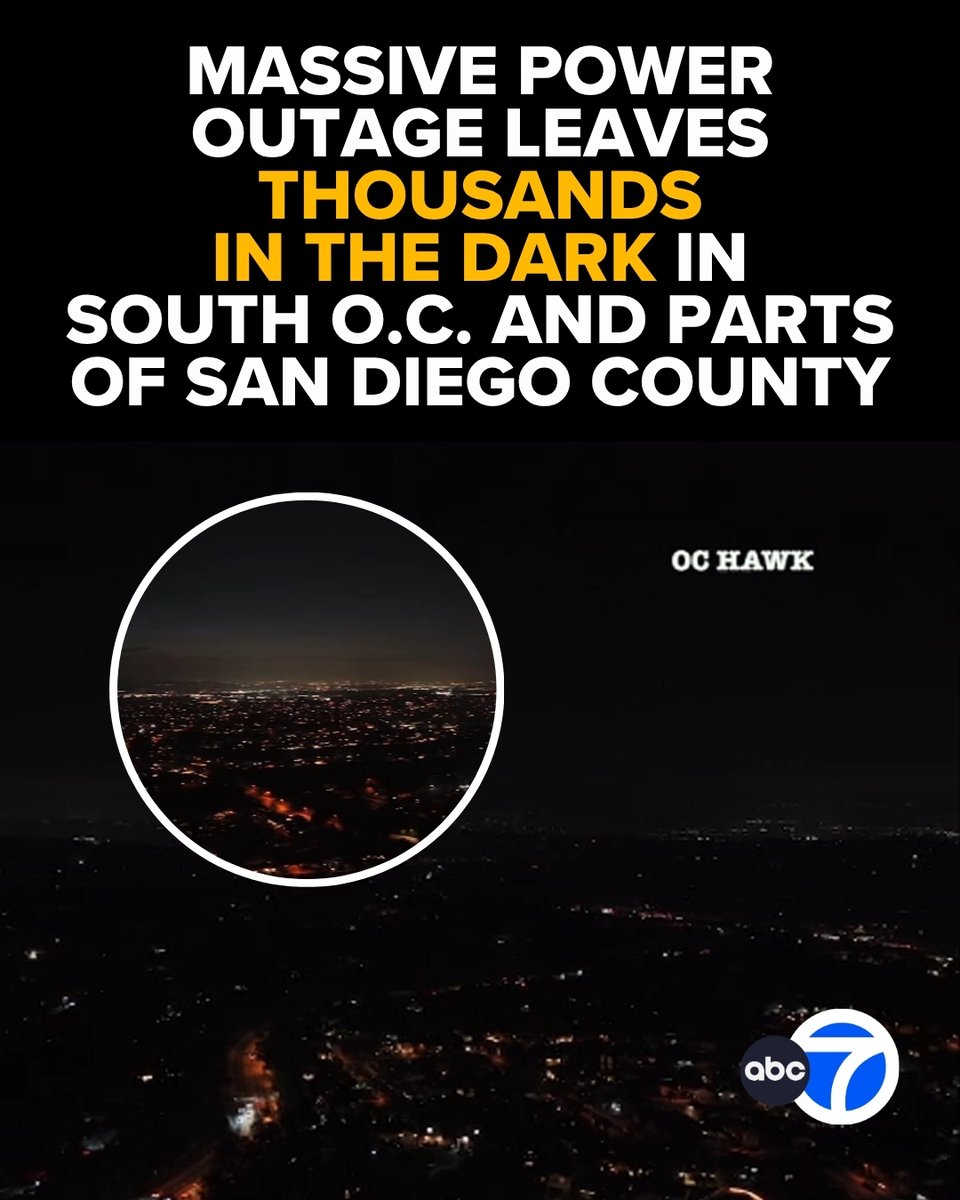 A massive power outage left thousands of people in the dark Thursday night in South Orange County and parts of San Diego County