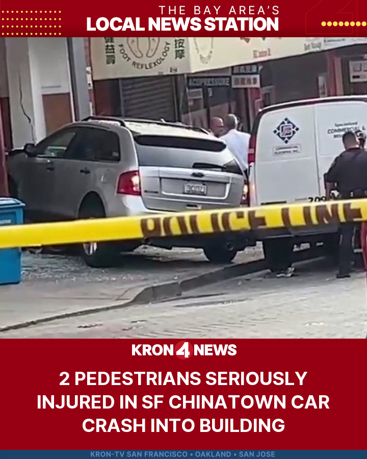 Two pedestrians seriously injured in SF Chinatown car crash into building