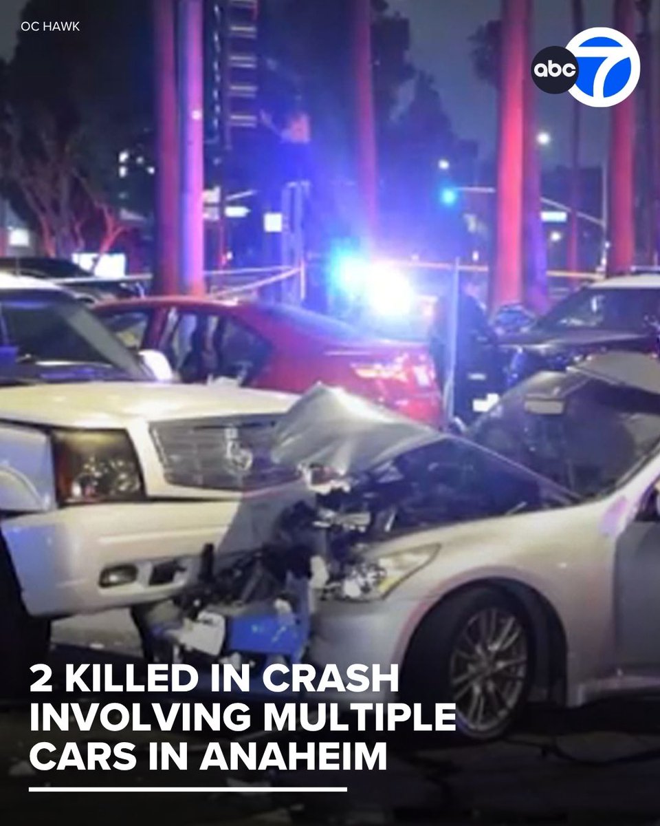 Two people were killed as police were trying to catch up with someone they say was driving erratically in Anaheim early Tuesday morning. That driver ended up slamming into three other cars