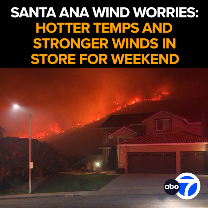 As raging Southland brush fires stretch from Acton to Moreno Valley, hotter, windier weather is on the way for the weekend.