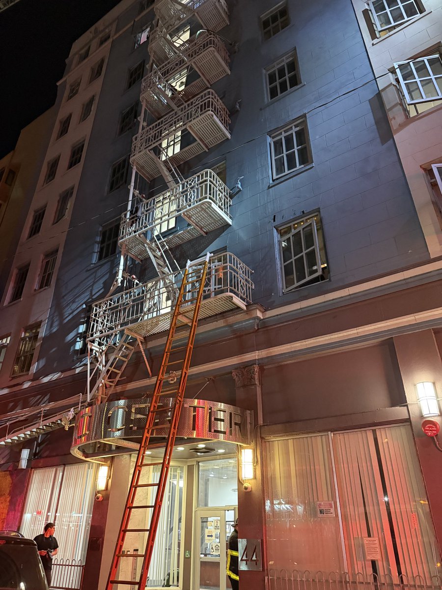 1 - ALARM FIRE San Francisco Fire is on the scene of a 1-alarm structure fire in the 40 block of McAllister. Initial reports fire on the 5th floor. Fire contained to the room of origin. no injuries or displacements as on now.  