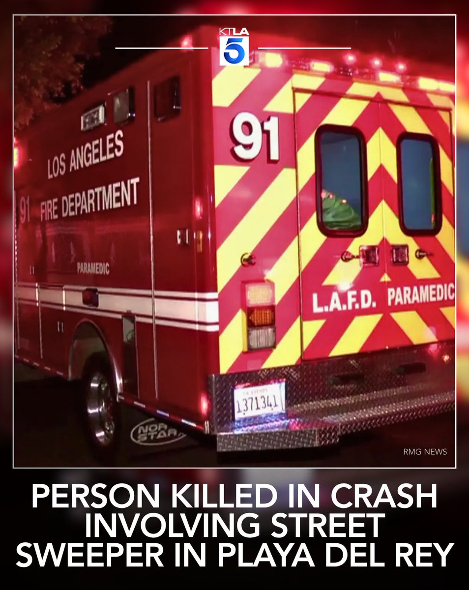 A person was killed in a traffic collision involving a street sweeper early Sunday morning in the Playa del Rey area, authorities confirmed
