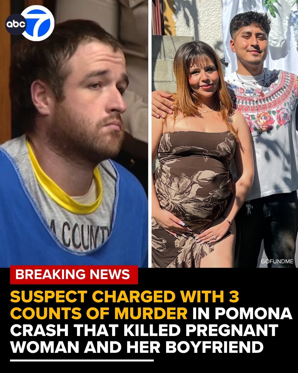 A 31-year-old man has been charged with three counts of murder in a crash that killed a pregnant woman and her boyfriend in Pomona