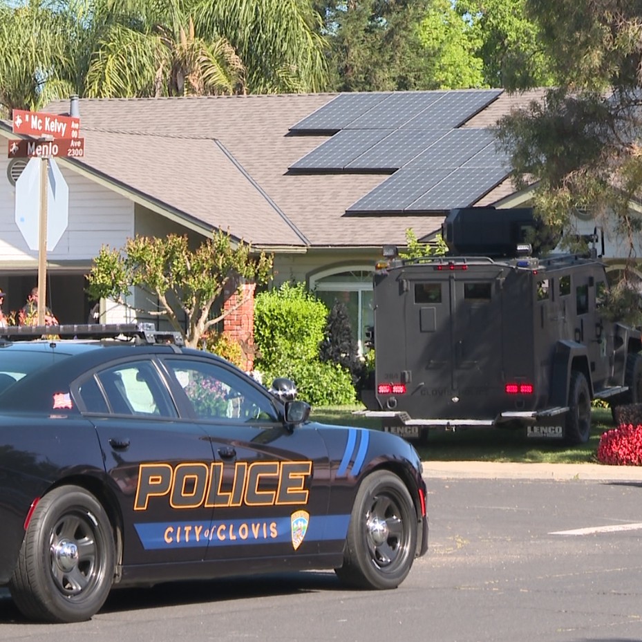 A man was arrested after an hours-long standoff on Wednesday morning in Clovis