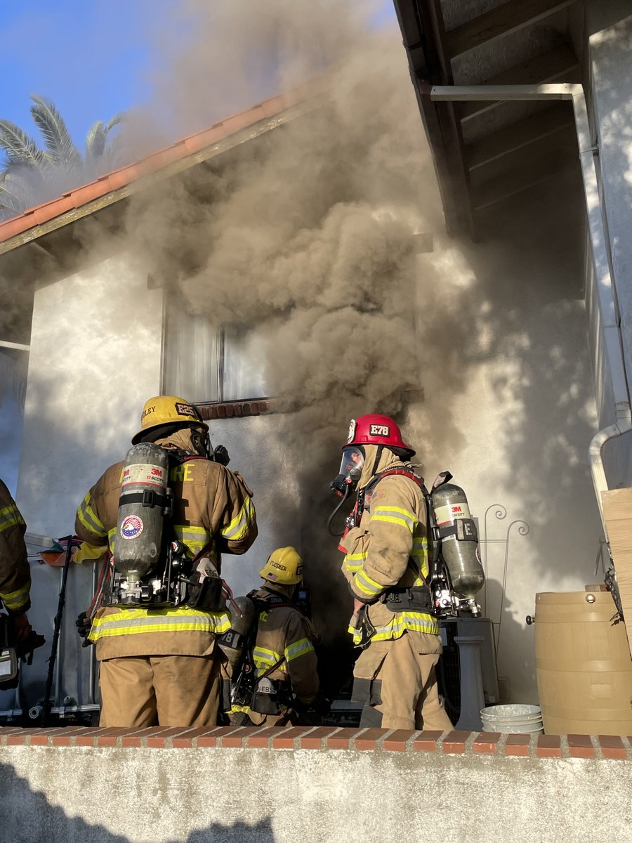 RESIDENTIAL STRUCTURE FIRE  27000 block Ramona Bowl Road in Unincorporated Hemet. Firefighters are on scene of a single-story single family dwelling fire, first arriving unit reported heavy smoke from the elevated crawl space under the house.