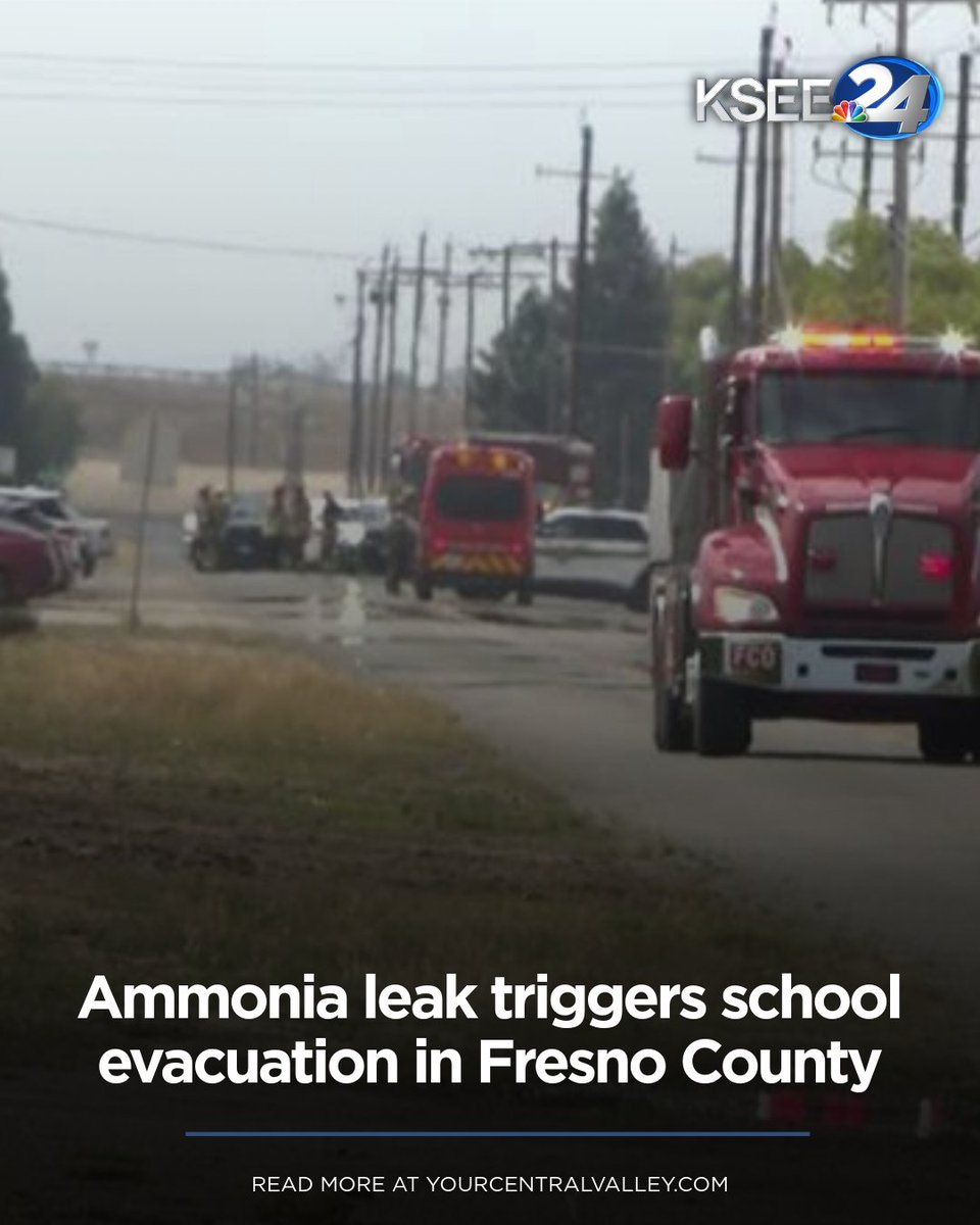 Fire crews responded to an ammonia leak at a winery in Fresno County on Monday morning, prompting a nearby school to be evacuated