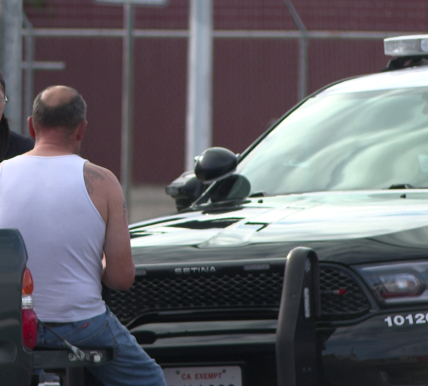 Two men ended up pepper sprayed after a road rage fight during traffic on Monday morning in Fresno