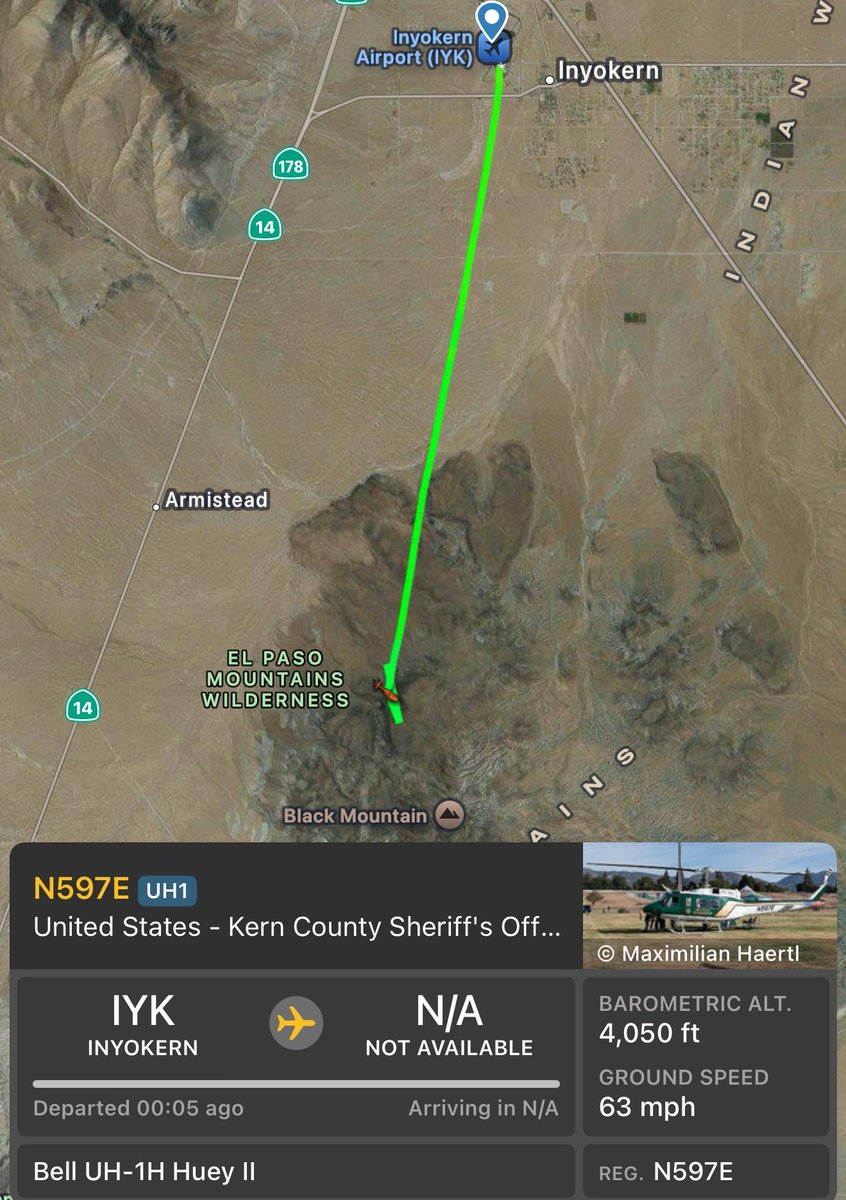 The CanyonFire was mapped at 2,038 acres by the (NIFC), 20% Containment. Just a bit ago a Kern County Sheriffs Helicopter just flew into the Incident.CanyonFire The Fire is 2,000 acres, 0% containment.  