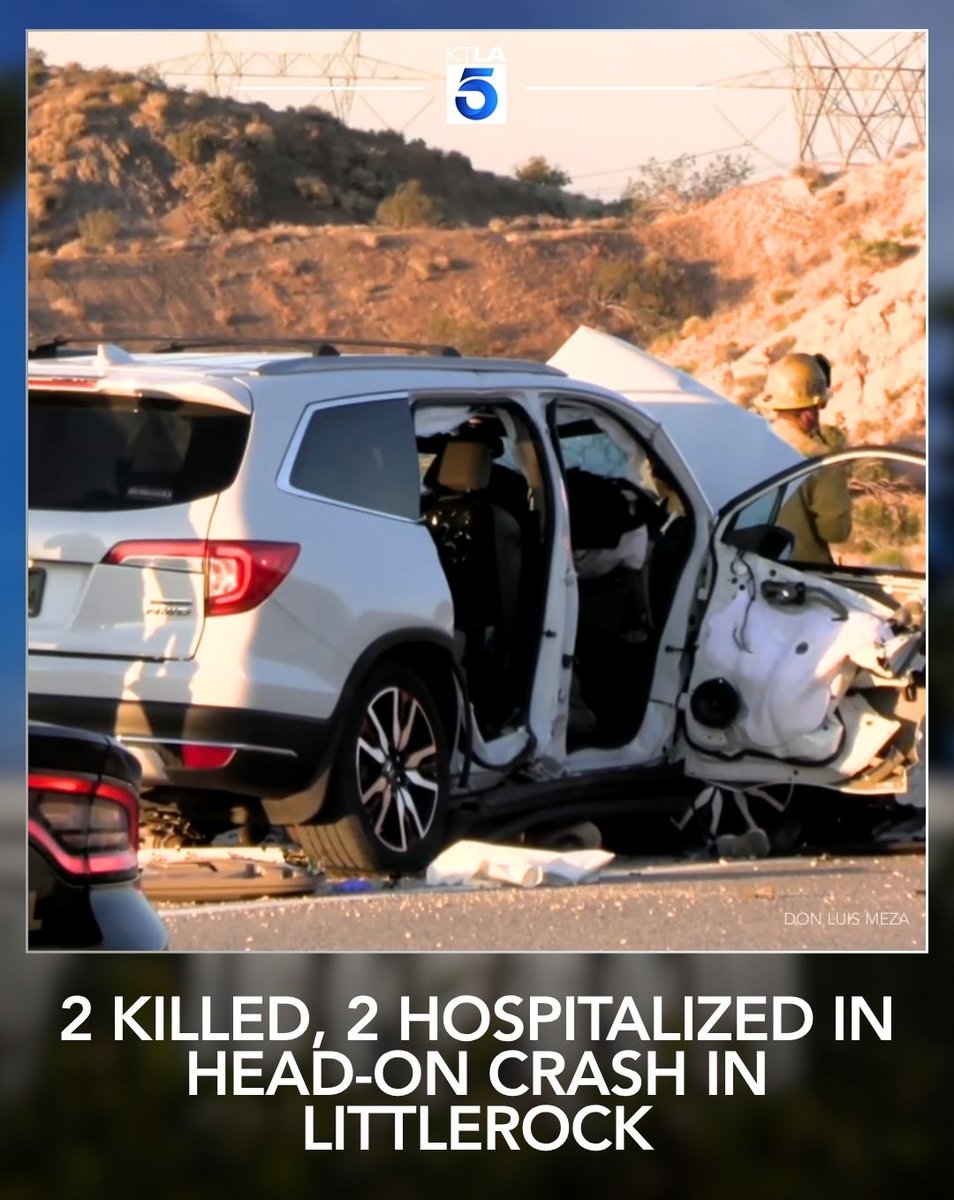 Two people were killed and two others were hospitalized after a head-on crash in Littlerock, an area southeast of Palmdale