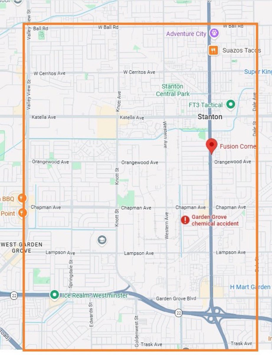 OrangeCounty / California The OCFA has issued a massive new evacuation order for portions of the cities of Garden Grove, Stanton Cypress and Buena Park.