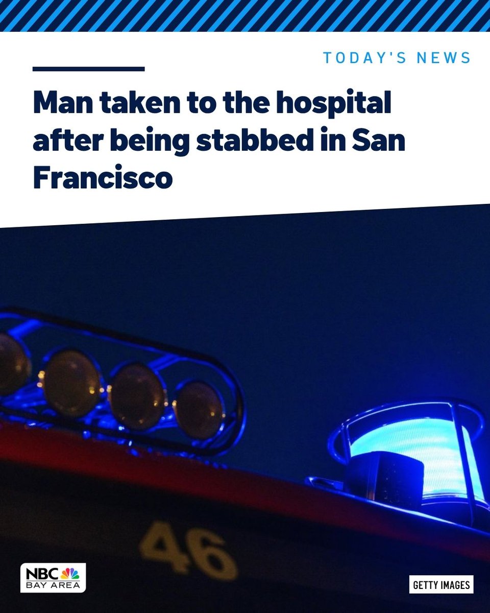 A man was taken to the hospital after being stabbed in San Francisco Sunday afternoon, according to the fire department
