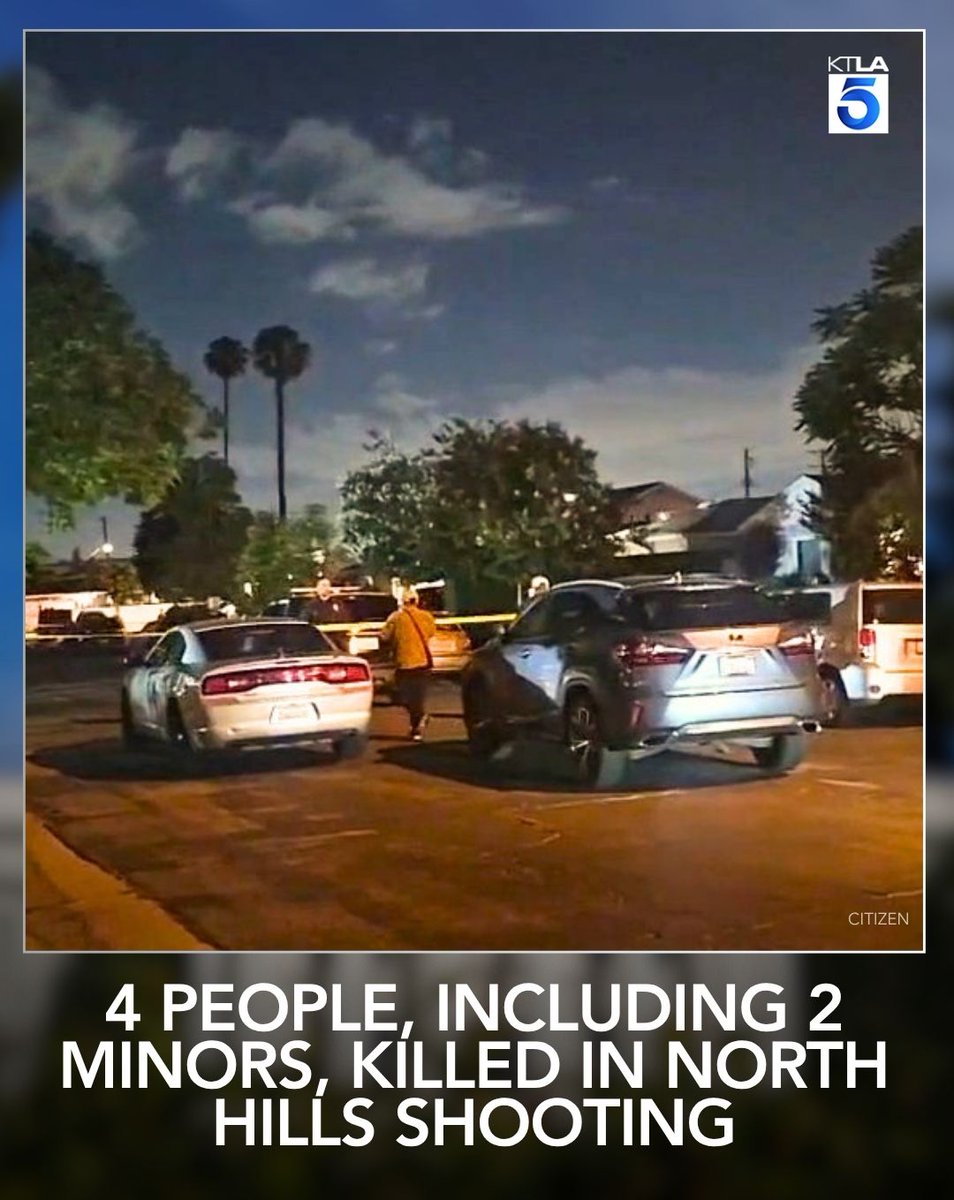 Four people, including two children, were killed in a shooting in the North Hills neighborhood of Los Angeles.