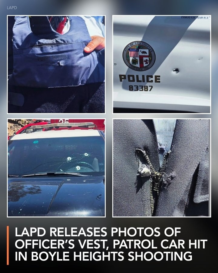 LAPD is sharing photos from a Boyle Heights shootout that highlight the life-saving role of an officer’s vest