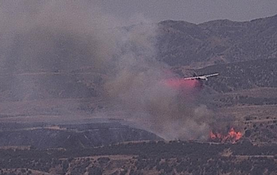LineFire making a little run up to a ridge on the west side but tanker 40 was on it