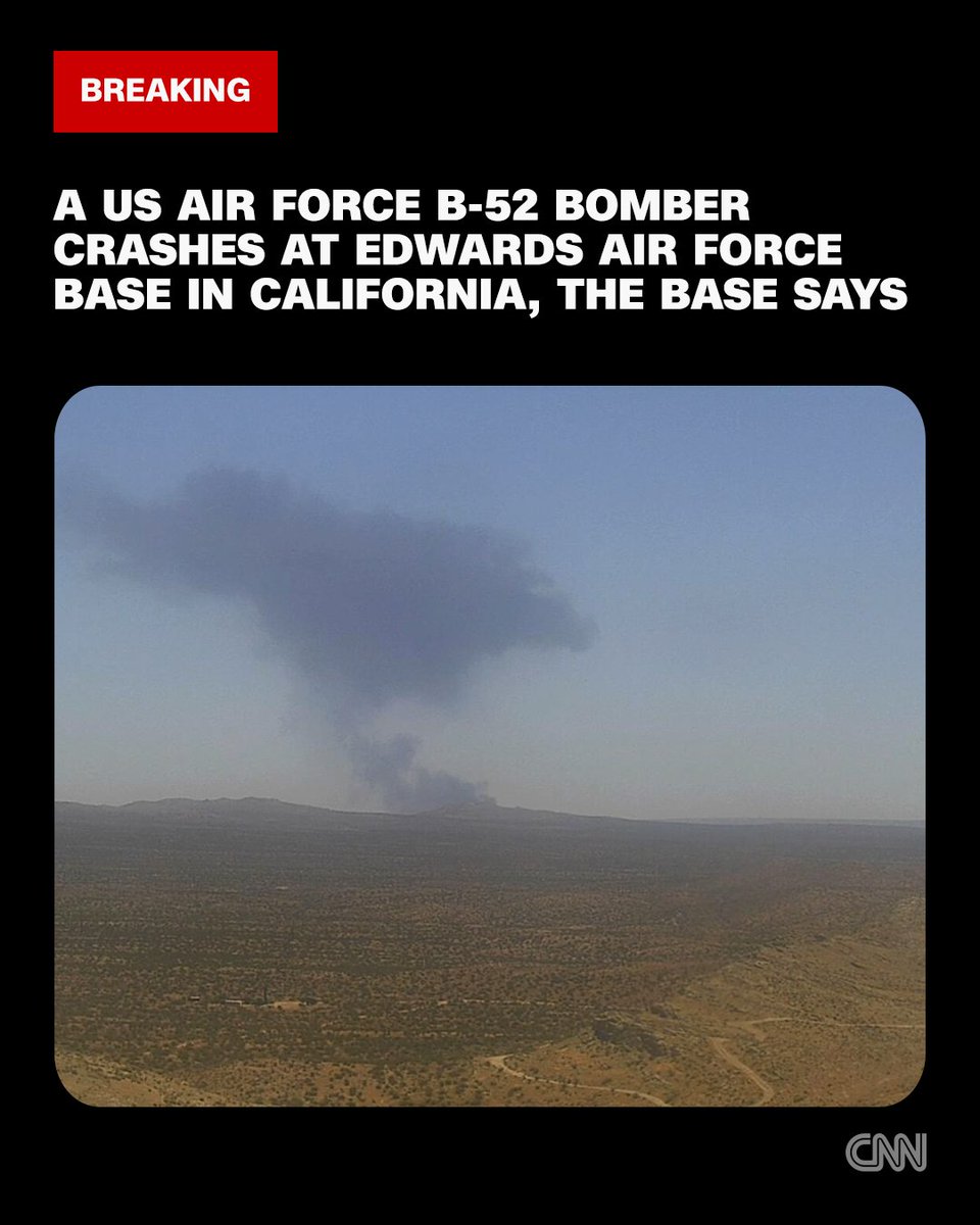 A military aircraft crashed at a base north of Los Angeles Monday morning, Edwards Air Force Base said on social media. It is not immediately clear if there are any injuries