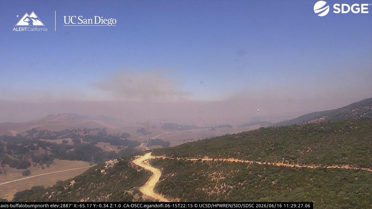 MateoFire The Fire is continuing to be Active this morning with a bunch of smoke lingering everywhere, last report was 990 acres with 10% Containment. Air Tankers were making drops this morning just Outside of Mateo Canyon to the South. Helicopters are also overhead assisting. 