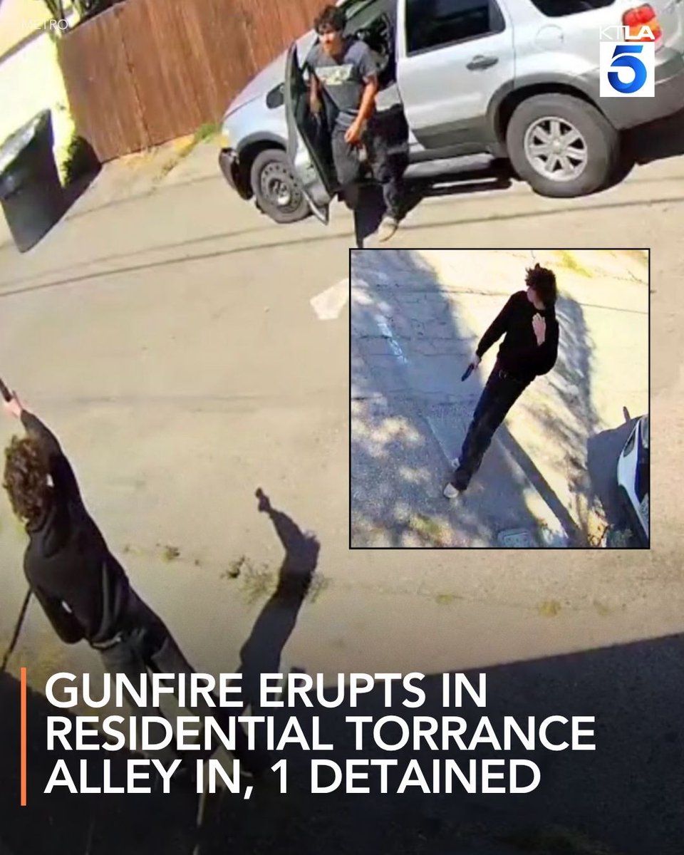 Police swarmed a Torrance neighborhood after gunfire erupted in an alley behind homes