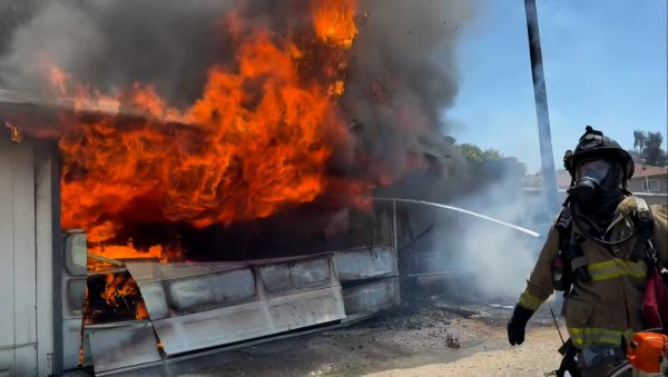 A fire destroyed multiple cars after igniting near a Fresno apartment complex Thursday afternoon
