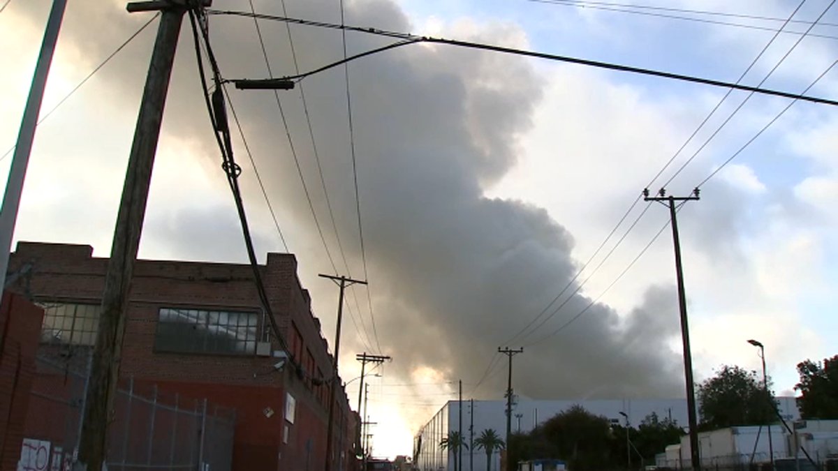 L.A. Mayor Karen Bass gives update as smoke from Boyle Heights warehouse fire continues to spread