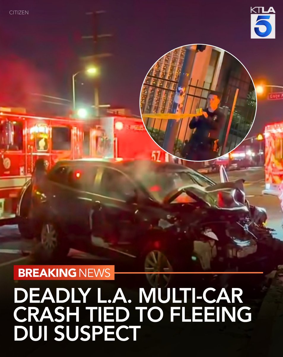 Investigators say a deadly four-vehicle crash in Los Angeles' Harvard Park neighborhood overnight was caused by a suspected DUI driver who was trying to flee a previous crash